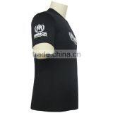 Silk Screen Printing Short Sleeve Black Scoop Neck T Shirt For Men thumbnail-4