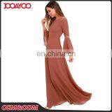 Fashion Smart Women Fashion Hollow Out Casual Long Dress Ladies Long Sleeve Maxi Dress thumbnail-3