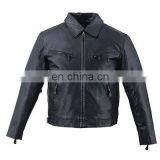 HMB-0470A LEATHER JACKETS MOTORBIKE COATS BLACK BIKER STYLE