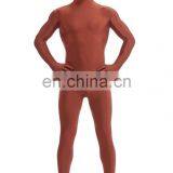 Light Coffee Spandex Lycra Full Body Skin Morph Suits For Man Men Medium