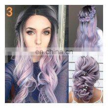 5 Color Blonde Long Straight Hair Blond Mixed Color Gradient Curly Wig Party Not Lace Front Synthetic Kinky Wig For Party Hair thumbnail-4