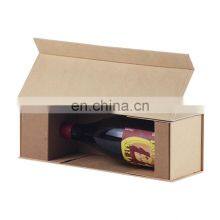 Bespoke Luxury Brown Kraft Magnetic Closure Wine Glass Bottle Gift Packing Box thumbnail-1