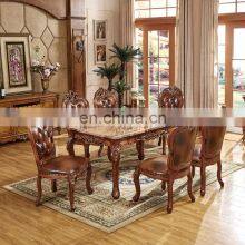 Antique Design Marble Dining Table Sets Dining Room Furniture Table and Chairs for Dining Room