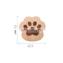 Custo Natural Cute Cat's Claw Shape Wooden Cup Coaster Wood Teapot Mat thumbnail-1