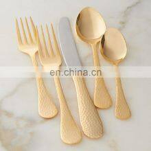 Gold Plated Hammered New Design Antique Cutlery