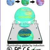 newest plastic and mirror base magnetic floating rotating globe change color for teaching and novelty gift with LED