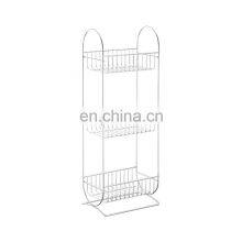 3-tier Bathroom Storage Organizer Shelf Telescopic Freestanding Rack thumbnail-2