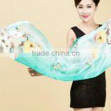 2015 Latest Custom Women Printed Silk Satin Scarf thumbnail-3