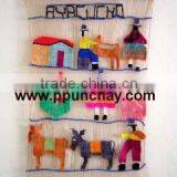 Wool Tapestry / Wool Wall Decor / Wool Wall Hanging 30x23" Peru