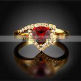 KZCR210 Brass Material Red Zircon Ring Gold Jewelry thumbnail-6