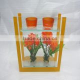 mexico glass candle holder with candle votive holder