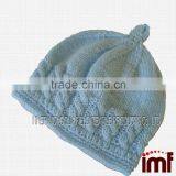 Cashmere Knit Baby Knot Hat, Newborn, Hand Knitted Infant Cap