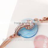 Vintage Rhinestone Cuff Crystal Bracelets 18K Rose Gold Plated Natural Crystal Bangle thumbnail-5