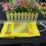 PE plastic shopping side gusset plastic handle bag with printing and paper card