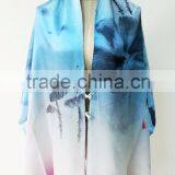 Silk Scarf With Digital Printing on Double Layer thumbnail-3