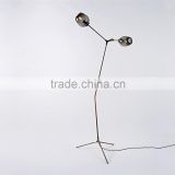 60W Bubble Floor Lamps Smoke Gray Floor Standing Lights with Two Bubble Head