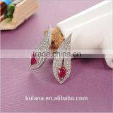 ED-57 Crystal Micro Paving Brass Material Top Quality White Gold Plated AAA Zircon Earring thumbnail-1