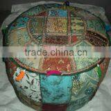 Ethnic Patchwork Cushion Covers Puffs Ottoman