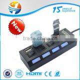 Promotional Gift SD/TF /M2/MS Card Reader +usb Hub With Led Logo