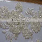 African Guipure Lace Fabric/ Embroidery Flower Hot Sale Long Good Quality Chiffon Beaded Lace Appliqued/dubai laces