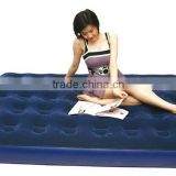 Twin size inflatable air bed with flocked surface for car