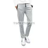 Men Fashion Causal Cotton Pants Solid Color Trousers Man Breathable Straight Plus Size Pants Tether Closed Lapel Sweatpants