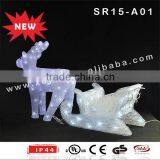 Acrylic LED Reindeer With Sleigh Sled Decoration thumbnail-3