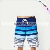 Grid strip nylon and spandex swim shorts