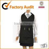 Tailored V-neck Center Divided Patch Pocket Apron Material thumbnail-1