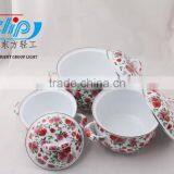 3 PCS ENAMEL CASSEROLE FULL OF FLOWER thumbnail-5