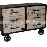 Industrial Six Drawer Cabinet with wheels