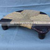 Vintage Small Wooden Chairs With Straw Seat thumbnail-1