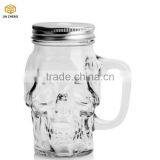 Glass Drinking Cup Drinking Glass Mason Jar Mug With Straws and Lid thumbnail-3