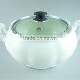 Wholesale Stock Napkin Shape Ceramic Casserole With Glass Lid,soup&stock Pot thumbnail-1