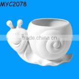 Garden Snail Planter Porcelain Bisque thumbnail-1