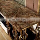 Luxury Stone Top Modern Iron TV Stand thumbnail-5