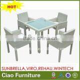 CHINA MANUFACTORY OUTDOOR RATTAN KD TABLE WITH FOUR CHAIRS thumbnail-1
