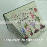 2016 Lavender Design Paper Decal Metal Square Flower Pot for Garden thumbnail-5