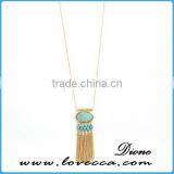 Fashion Wholesale Handmade Gemstone Long Chain Tassel Charm Necklace thumbnail-2