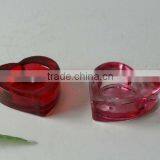 Red Heart Shaped Glass Candle Holder thumbnail-1
