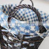 High Quality Hand Knitting Black Wicker Laundry Basket thumbnail-4