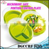 3-compartment meal prep plastic microwave portion control plates section divided dish with air vented lids