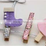 2017 Felt Kid Toy With Wood Clip for Christmas Decoration Made in China