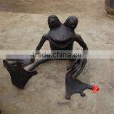 Copper Ourdoor Sitting Frog Statue thumbnail-1