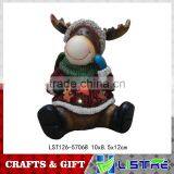 Resin Christmas Deer Figurines With Light thumbnail-5