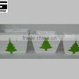 White Wash Square Indoor Wooden Flower Pot/planter thumbnail-1