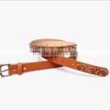 Fashion Spikes Decorated Pin Buckle Sex Girl Thin PU Waist Belt thumbnail-2