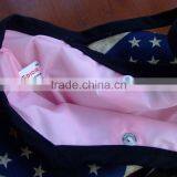 2015 Hot Sale Fashion Calico Cotton Shopping Tote Bags With Inner Pocket and Button Closure thumbnail-2