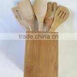 Wholesale Hot Selling 5 Pcs Kitchen Bamboo Utensil Set With Holder for 2016 thumbnail-1