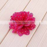 Handmade Fabric Flower Clip With Dot for Kids Hair Accessories thumbnail-2